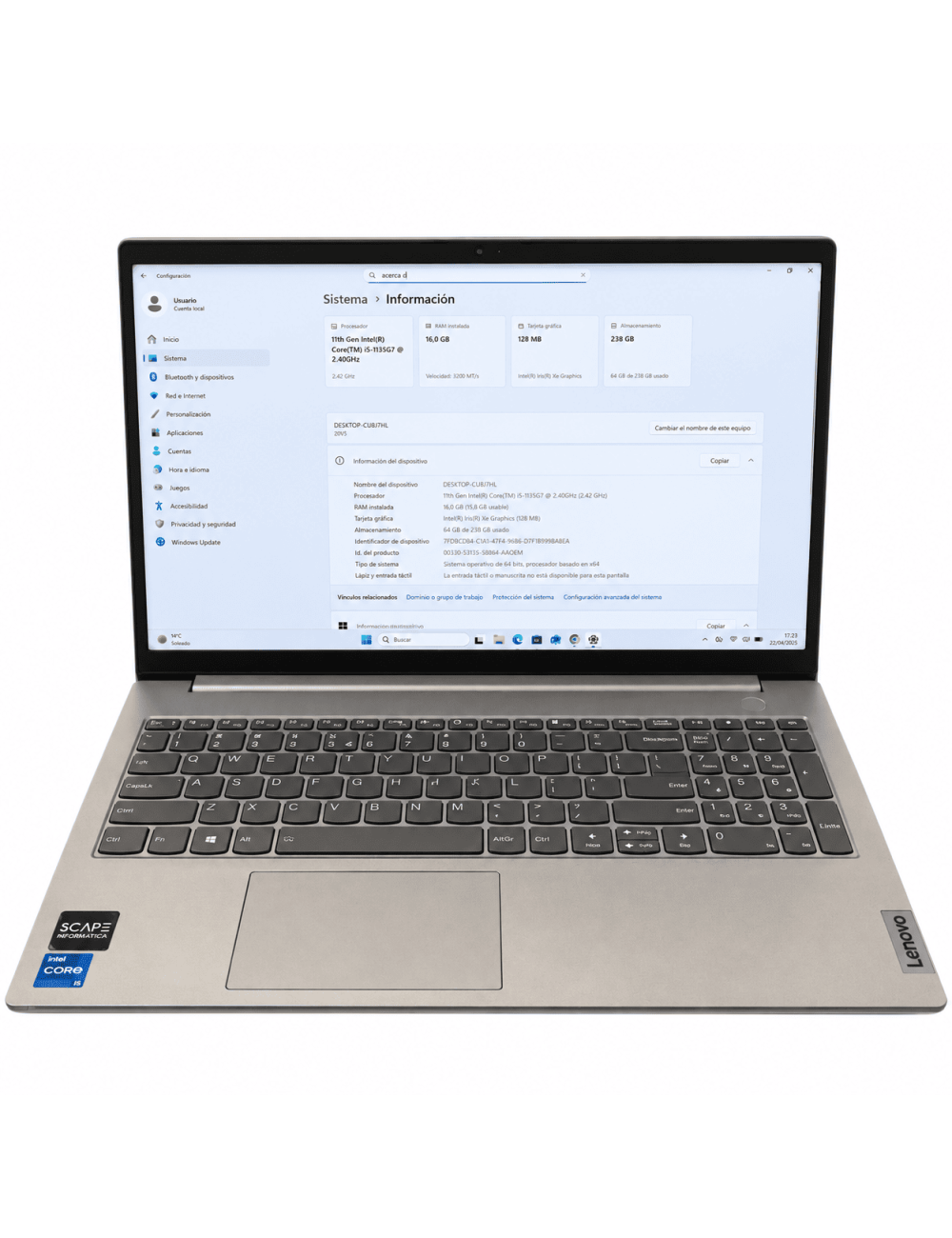 Thinkbook 15 Gen. 2 15.6" | Grado A