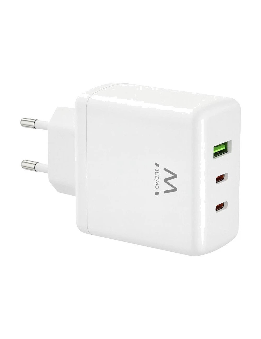 ewent Cargador de Pared | 1xUSB A + 2xTipo-C | 65W